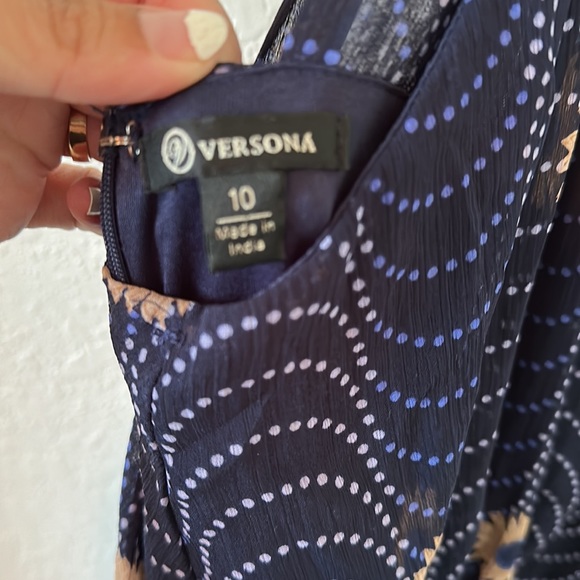 Versona jumpsuit navy blue with sunflowers size 10 - Picture 4 of 8